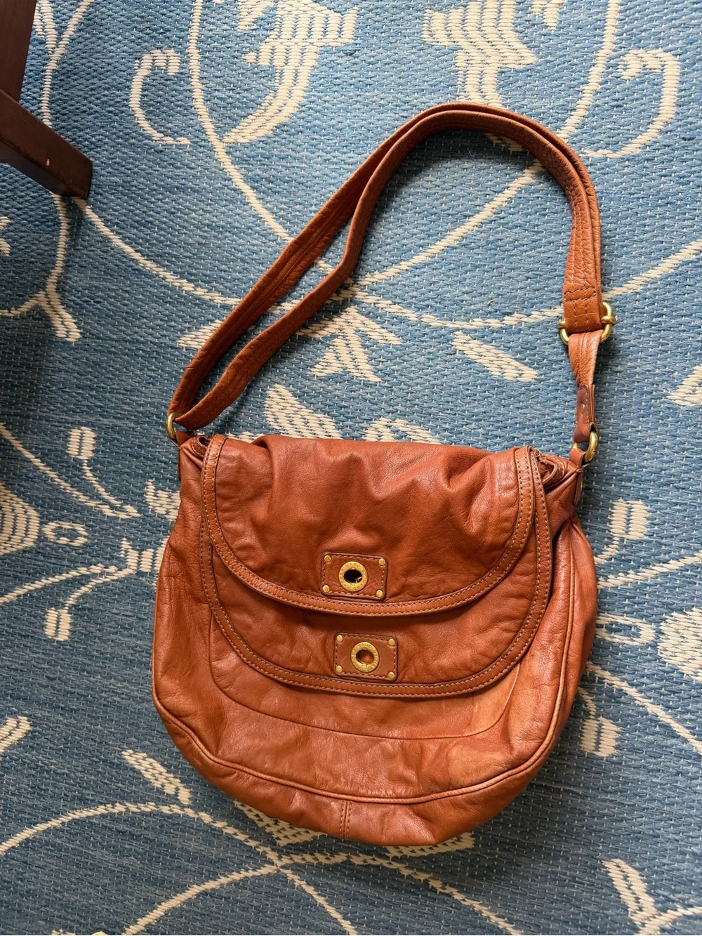 Marc by Marc Jacobs Cognac Brown Leather Crossbody Shoulder Bag